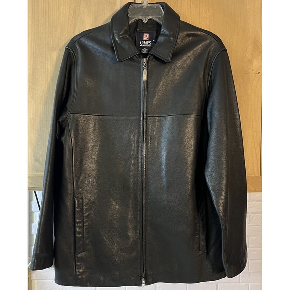 【希少】Chaps Ralph Lauren Leather Jacket CHAPS Ralph‎ Lauren Lined Jacket, Black, Leather, Full Zip, VTG